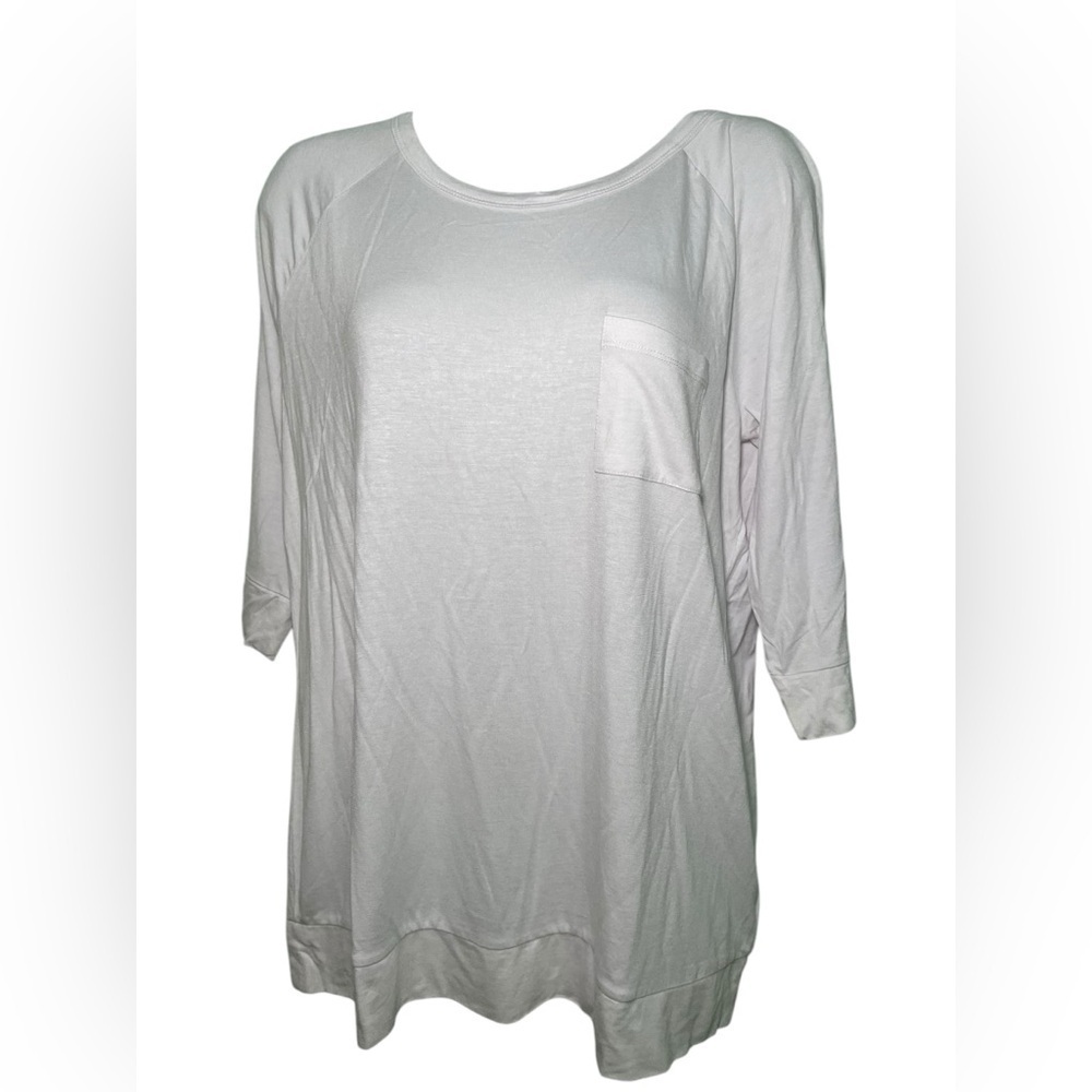 Chaser New White Viscose Baseball Tee Size Large